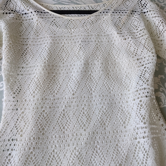 Express Off-white Pointelle Dress - Picture 2 of 3